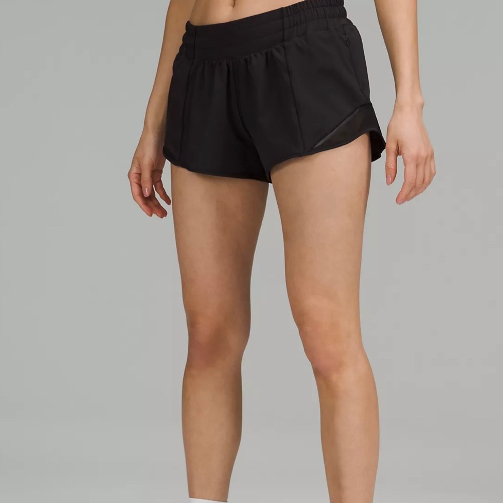 Black, Lululemon, Hotty hot 4” shorts, size 4